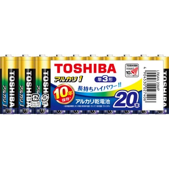 도시바 알카리 1 AA 20개 LR6AN20MP 도시바 배터리