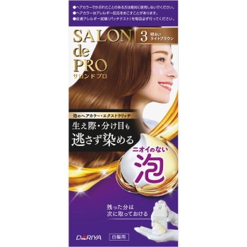 살롱드프로 거품 헤어 컬러·엑스트라 리치(흰머리용) 3 [밝은 라이트 브라운] 50g+50g 다리야