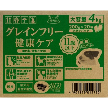 퓨어 보울 그레인 프리 11세 성견용 대용량 4kg(200g×20) 펫 라이브러리