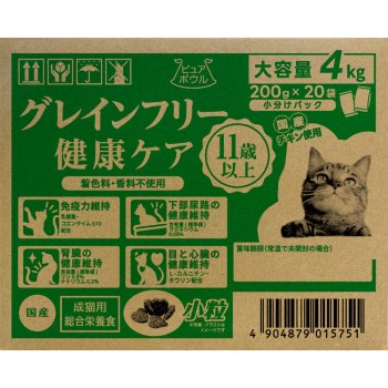 퓨어 보울 그레인 프리 11세 성묘용 대용량 4kg(200g×20) 펫 라이브러리