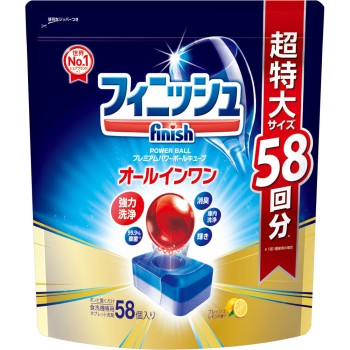 피니쉬 올인원 프리미엄 파워볼 큐브 L 58개 레킷벤키저 재팬