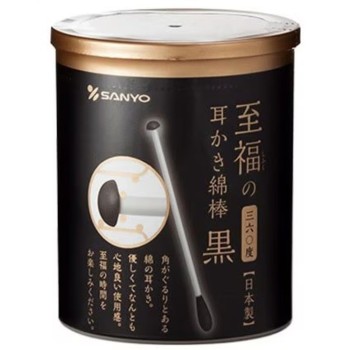 검정 지복의 360도 면봉 100개 산요