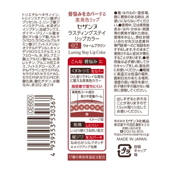 세잔느 라스팅 스테이 립 컬러 02 웜 브라운 세잔느화장품