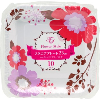 스퀘어 플레이트 리틀 플라워 23cm 레드 10매 스트릭스 디자인