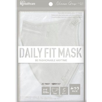 DAIRYFITMASK 입체 보통 뉘앙스그레이 5매 아이리스오야마