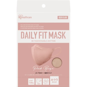 DAIRY FIT 마스크 입체 보통 핑크 베이지 30매 아이리스 오야마