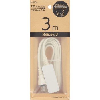 OHM 3구 3m 슬림 탭 HS-T33-PBT22 옴전기