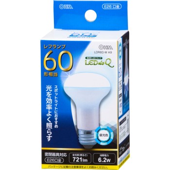 LED전구 반사형전구형 60형상당 E26 주광색 LDR6D-W 옴전기