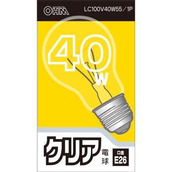 OHM 클리어 전구 40W형 LC100V38W 옴전기