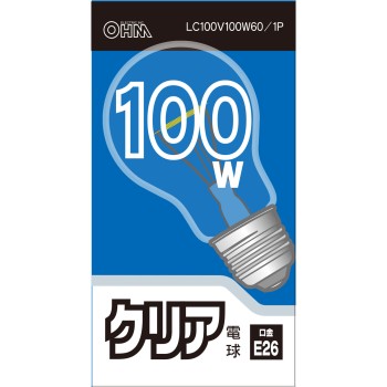 OHM 클리어 전구 100W형 LC100V95W 옴전기