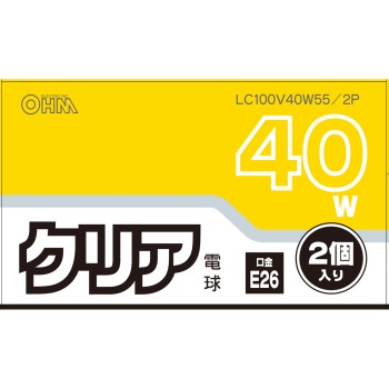 OHM 클리어 전구 40W형 2P 110V/38W 2P A 옴전기