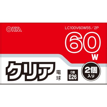 OHM 클리어 전구 60W형 2P 옴전기