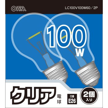 OHM 클리어전구 100W형 2P LC100V95W2PA 옴전기