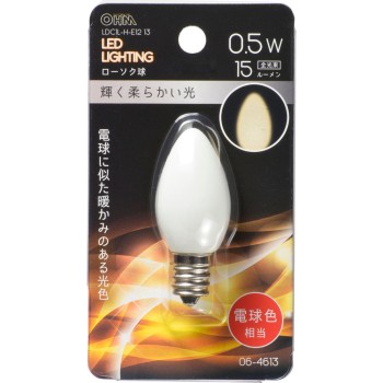 OHM LED 촛불 전구 0.5W·L LDC1L 옴전기