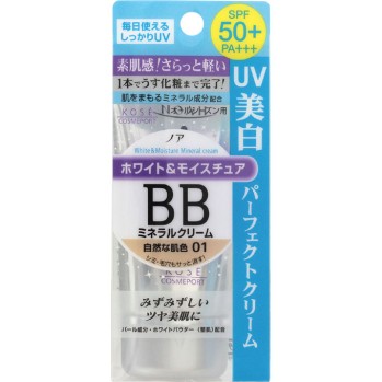 노아 화이트&모이스처 BB미네랄크림UV 01 자연스러운 피부색 코세 코스메포트