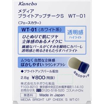 미디어 브라이트업 치크 S WT-01 2.8g 가네보