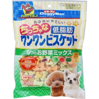 속에 부드러운 작고 저지방 강아지 비스킷 5가지 야채 믹스 160g