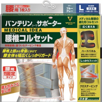 반테린 서포터 요추코르셋 블루그레이 L 큰사이즈 코와