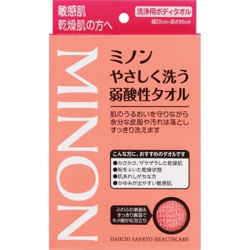 미노온부드럽게 씻는 약산성 타올 1매입 다이이치산쿄 헬스케어