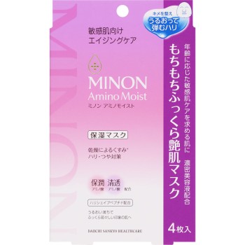 미노온 아미노 모이스트 탱탱 풍성 윤기 피부 마스크 24ml×4매 다이이치산쿄 헬스케어