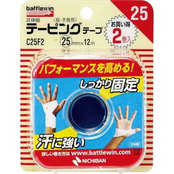 배틀윈 테이핑 테이프 비신축 타입 25mm폭 2롤 니치반