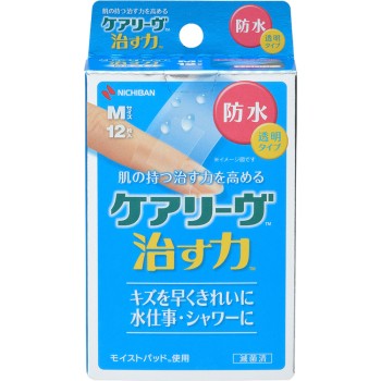 케어리브 낫는 힘 방수 타입 M 사이즈 투명 12매입 니치반