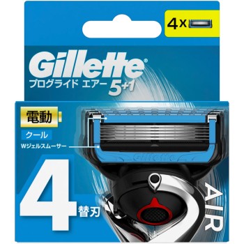 질레트 프로글라이드 에어 전동타입 면도 면도기 남성 교체날4개 P&G재팬