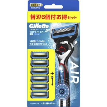 질레트 프로글라이드 에어 전동타입 면도 면도기 남성 본체 교체날6상점함 P&G재팬