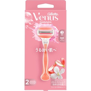 질레트 비너스 컴포트 글라이드 촉촉피부로 화이트 티 향 여성용 면도기 본체 교체날2상점함 P&G재팬