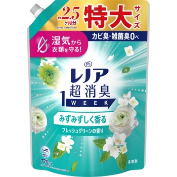 레노어 초소취 1week 싱그럽게 향기나는 프레쉬 그린 향 특대 사이즈 770ml P&G 재팬