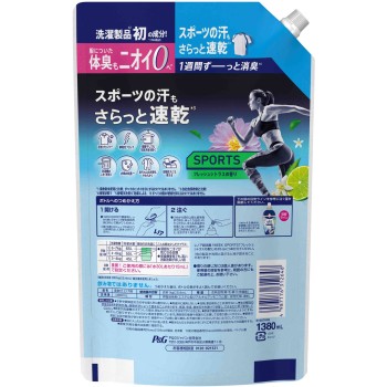 레노아 초소취1week SPORTS 프레쉬시트러스 향 초특대 사이즈 1380mL P&G재팬