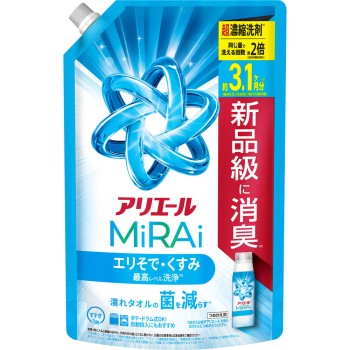 아리엘 미라이 초농축 리필 울트라 점보 사이즈 980g P&G 재팬