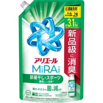 아리엘 미라이 초농축 실내건조 and 스포츠 리필 울트라 점보 980g P&G재팬