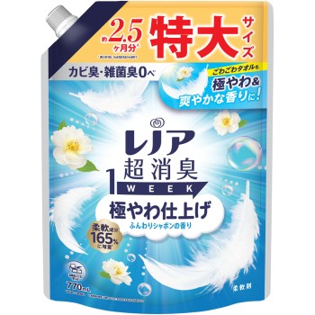 레노아 초소취 1week 극부드러운 마무리 플로럴 샤봉향 리필 초특대 770ml P&G 재팬