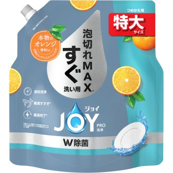 조이 PRO세정 W제균 식기용세제 바로씻기용 사치스러운시트러스오렌지향 교환용 특대 650ml P&G재팬