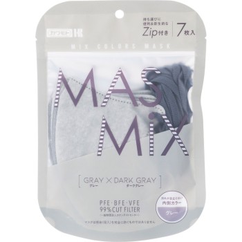 MASMIX 마스크 그레이×다크 그레이 7매입 가와모토산업