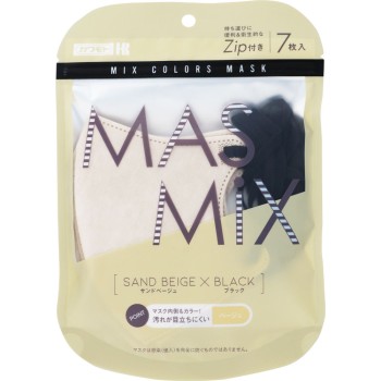 MASMIX 마스크 샌드 베이지×블랙 7매입 가와모토 산업