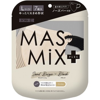 MASMiX 플러스 베이지×블랙 큰 사이즈 7매입 가와모토산업