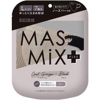 MASMix 플러스 그레이지×블랙 대사이즈 7매입 가와모토 산업