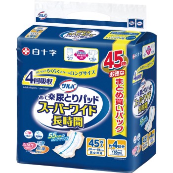 사르바 붙여서 편한 슈퍼 와이드 장시간 남녀공용 45매 백십자
