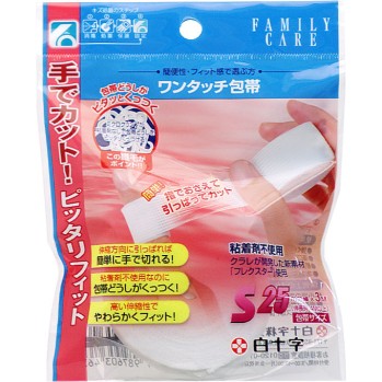 패밀리케어 원터치 붕대 S 2.5cm 백십자