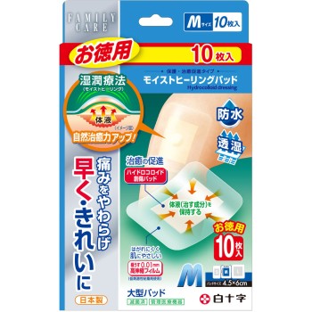 FAMILY CARE 모이스트 힐링 패드 절약용 M 10매입 백십자