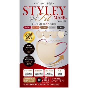 STYLEY 마스크 UV Fit 5색 30매입 야마토공업