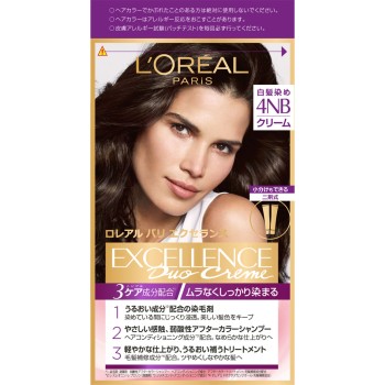 로레알 파리 엑셀랑스 N 크림 타입 4NB 깊은 자연 밤색 48g+48g 니혼로레알