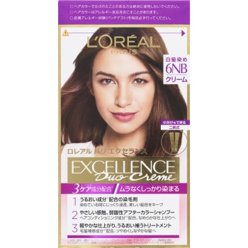 에크셀런스 N 크림 타입 6NB 약간 밝은 자연스러운 밤색 48g+48g 일본로레알